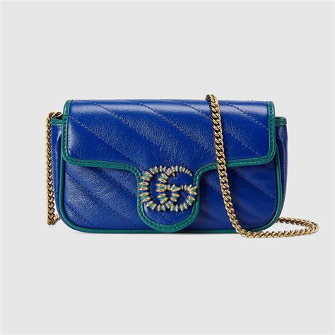 GUCCI: Borsa Gucci GG marmont mini blu in v 